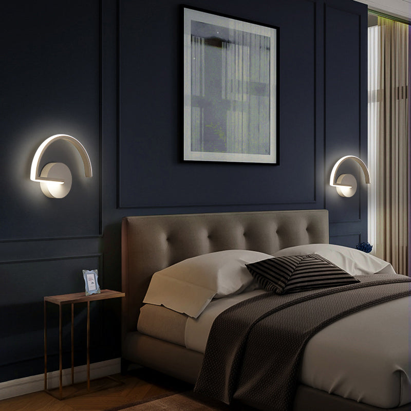 1-Light LED Wall Mount Light Simple Wall Sconce Light with Acrylic Shade for Bedroom