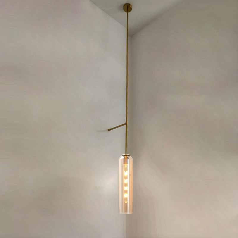 Modern Style Wall Mount Light 1-Light Wall Sconce Light with Glass Shade for Bedroom