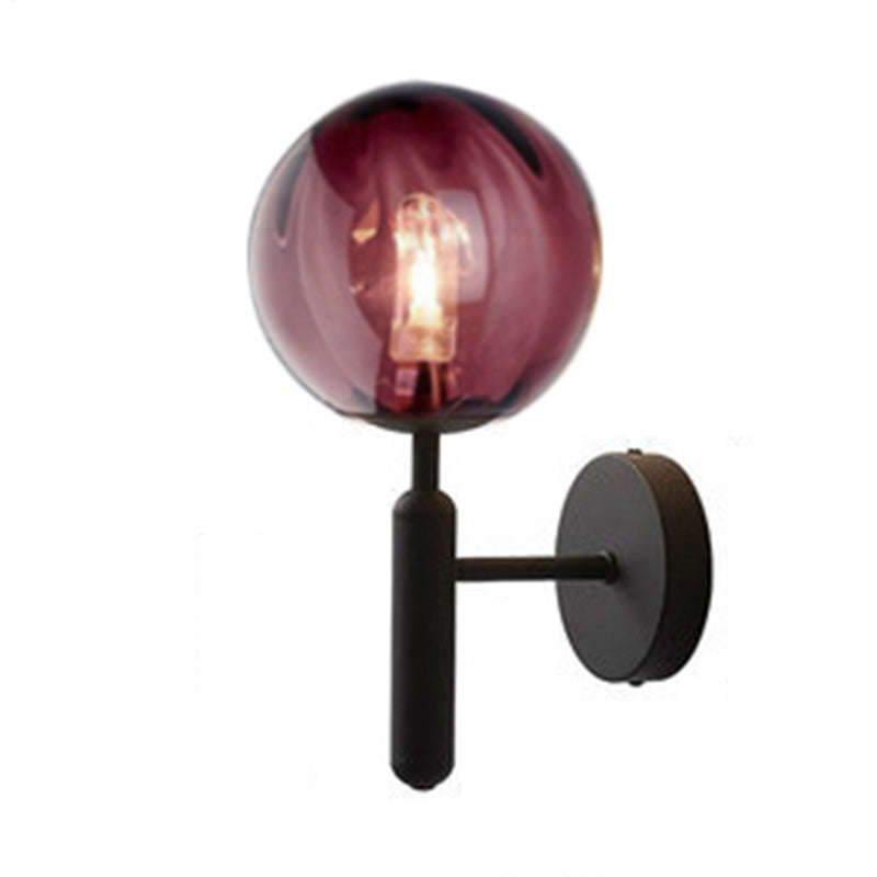 Modern Glass Ball Shade Wall Light Scone Creative Wall Light Fixture for Bedroom
