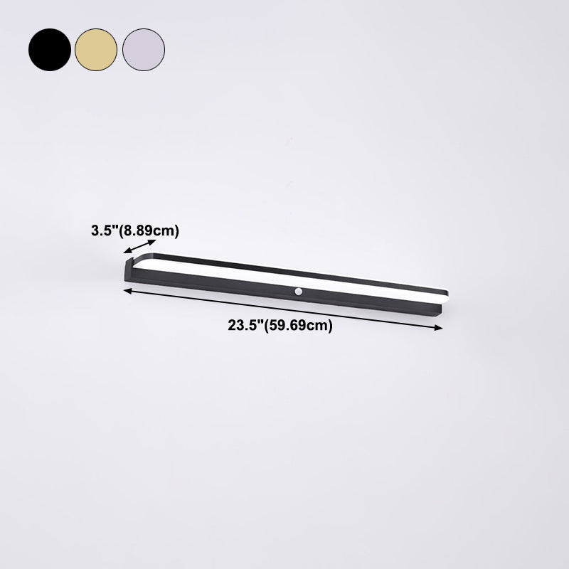 Linear Sconce Light Fixture Modern Style LED Metal Wall Mounted Light with Body Induction