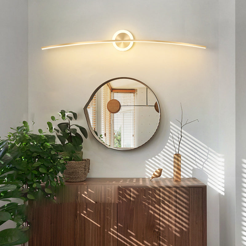 Linear Shape Wall Lighting Modern Style Metal 2 Light Sconce Light for Shower Room