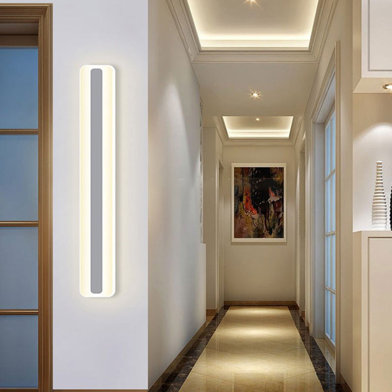 Strip Shape Wall Light Modern Style Metal 1 Light Sconce Light for Shower Room