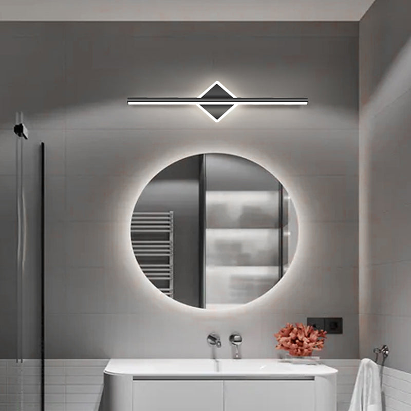 Stile moderno a forma lineare murale sconce metallo 2 luce sconde per bagno