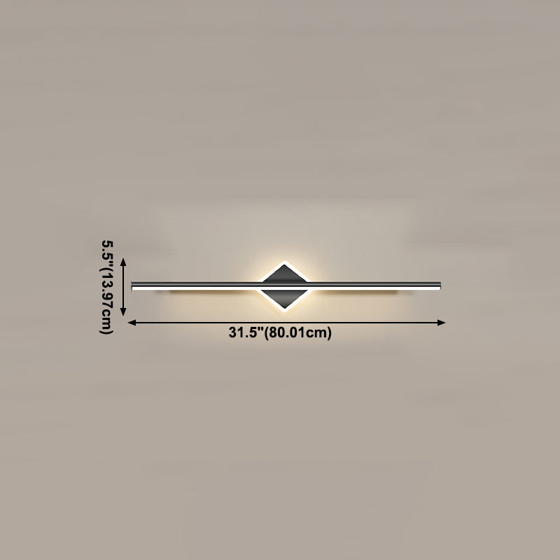 Stile moderno a forma lineare murale sconce metallo 2 luce sconde per bagno