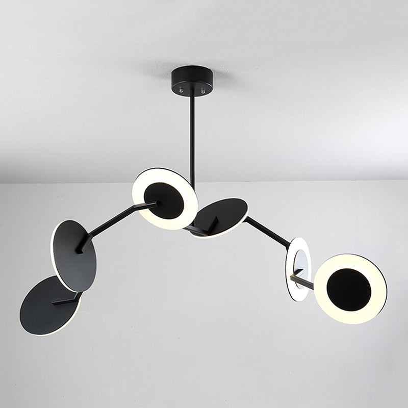 Moderner Stil Metall Kronleuchter hell schwarzes Gericht Schatten Anhänger Licht für Wohnzimmer