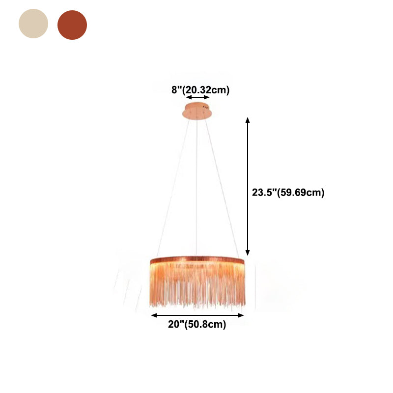 Postmoderner Stil Aluminium Quasten Kronleuchter nordisch minimalistischer Anhängerlampe für Schlafzimmer