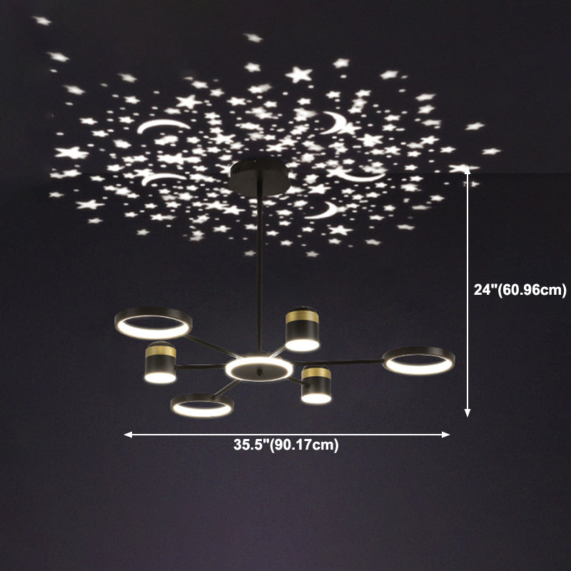 Multi -Light einzigartige hängende Kronleuchter moderne Metallhängelampe für Schlafzimmer