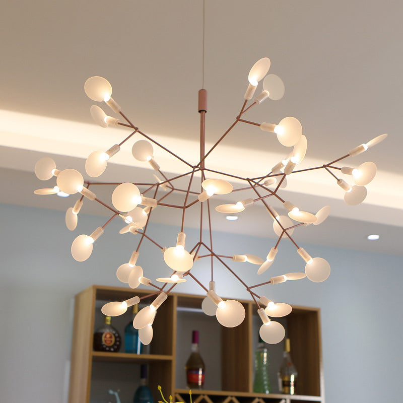Metallzweig Anhänger Beleuchtung moderner Stil Multi -Leuchten hängende Lampe in Weiß