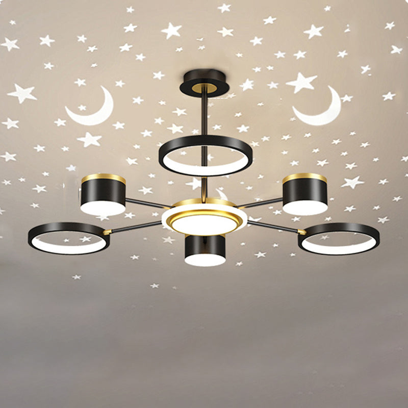 LED einfache Kronleuchterlampe Multi -Lichter runde Form hängende Anhänger Licht für Wohnzimmer