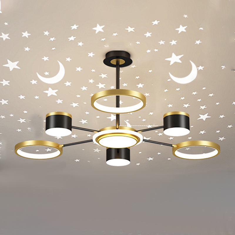 LED einfache Kronleuchterlampe Multi -Lichter runde Form hängende Anhänger Licht für Wohnzimmer