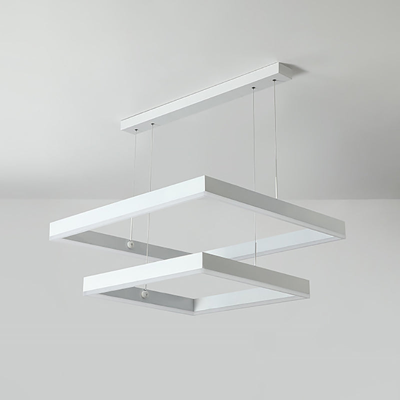 Aluminium weiße Kronleuchter Licht Geometrische LED einfache Kronleuchterlampe für Schlafzimmer