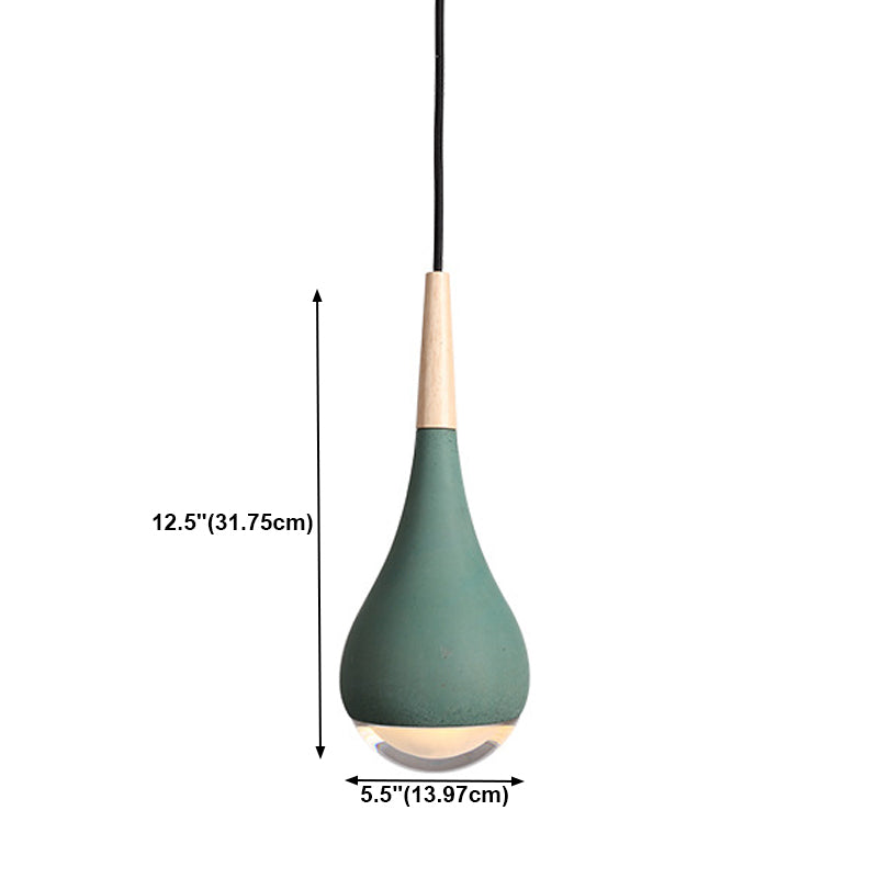 Moderner Stil Teardrop Schatten hängende leichte Zement 1 hängende Lampe für das Restaurant
