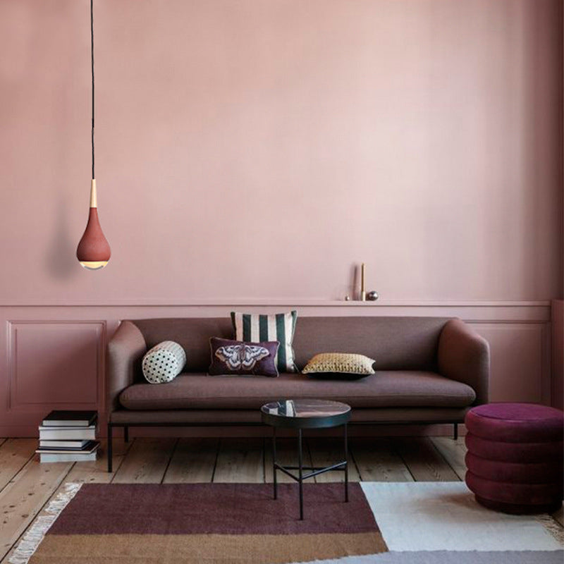 Moderner Stil Teardrop Schatten hängende leichte Zement 1 hängende Lampe für das Restaurant