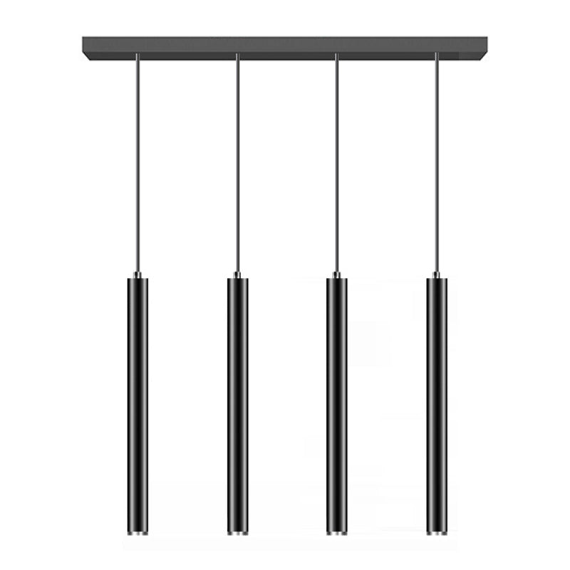 Zylinderform Pendelleuchten zeitgenössischer Stil Metallhängelampen in Schwarz