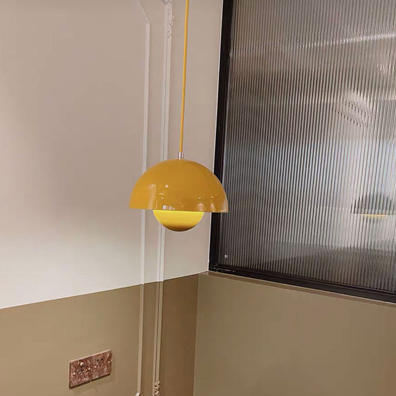 Lámpara colgante de 1 luce de estilo colgante de estilo macarrón con aluminio para dormitorio