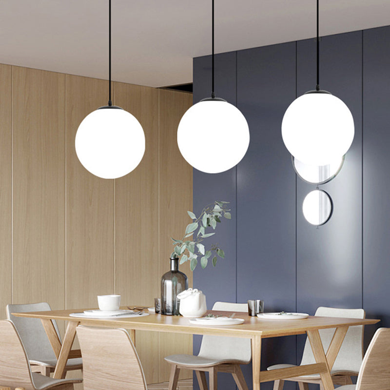 Moderner Stil Kugelform Pendelleuchte Glas 1 Licht anheizen Licht für Esszimmer