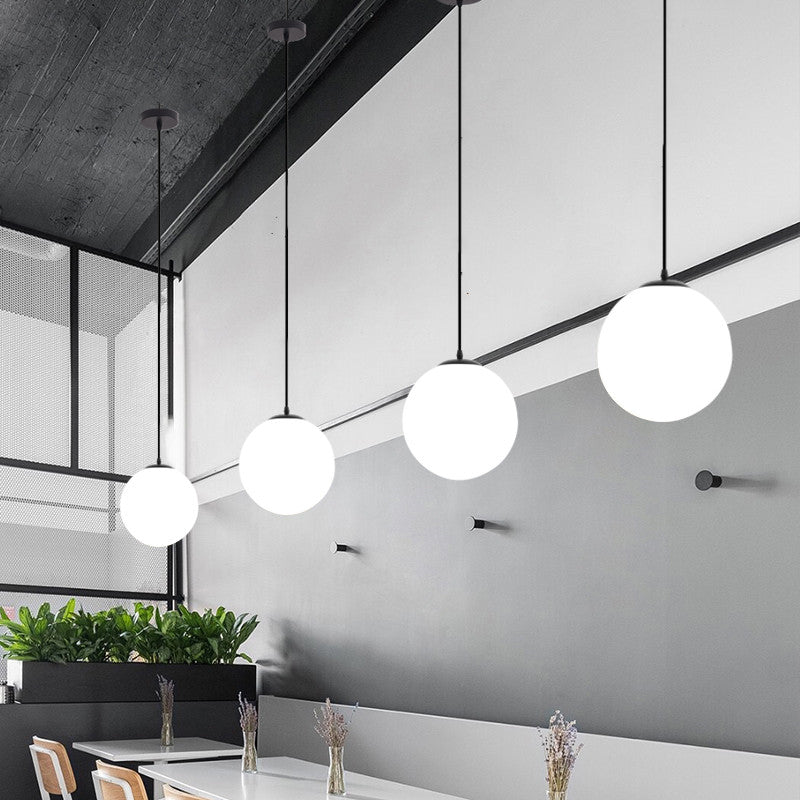 Estilo moderno de forma esférica vidrio de iluminación colgante 1 luz colgante de luz para comedor
