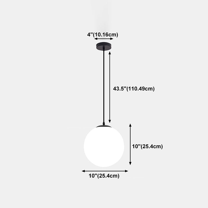 Estilo moderno de forma esférica vidrio de iluminación colgante 1 luz colgante de luz para comedor