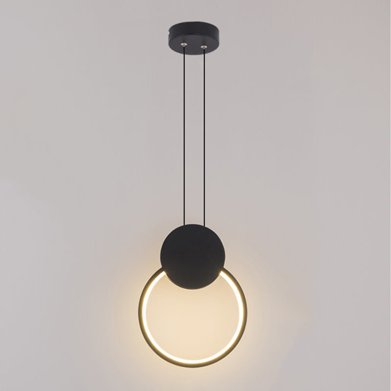 Geometrieform Pendelleuchte zeitgenössische Metall 1 Licht Anhänger Beleuchtung in Schwarz