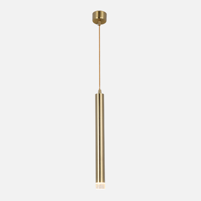 Luz de cilindro Luz contemporánea de estilo contemporáneo 1 accesorio de iluminación colgante de luz en oro