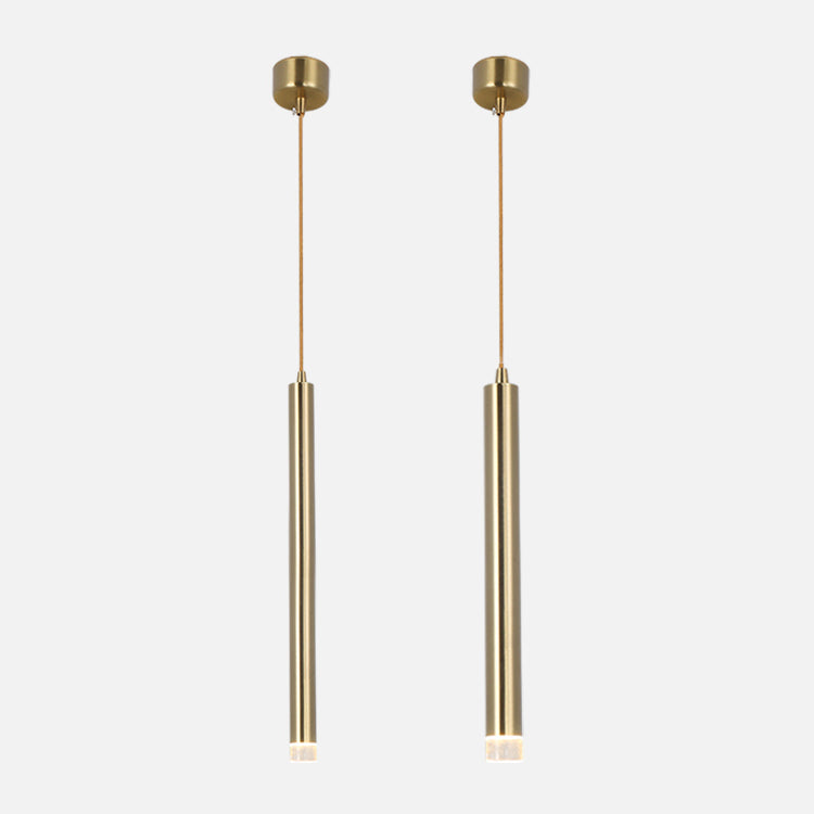 Luz de cilindro Luz contemporánea de estilo contemporáneo 1 accesorio de iluminación colgante de luz en oro