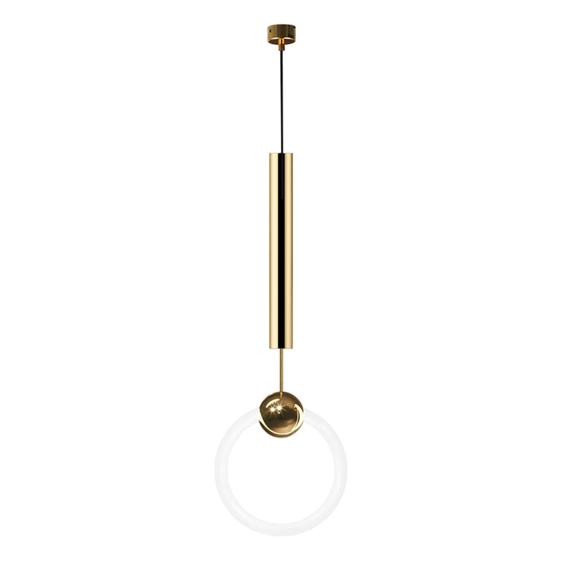 Zeitgenössischer Stil linearer Form Pendelleuchte Light Metal Einer Lichthängelampe in Gold