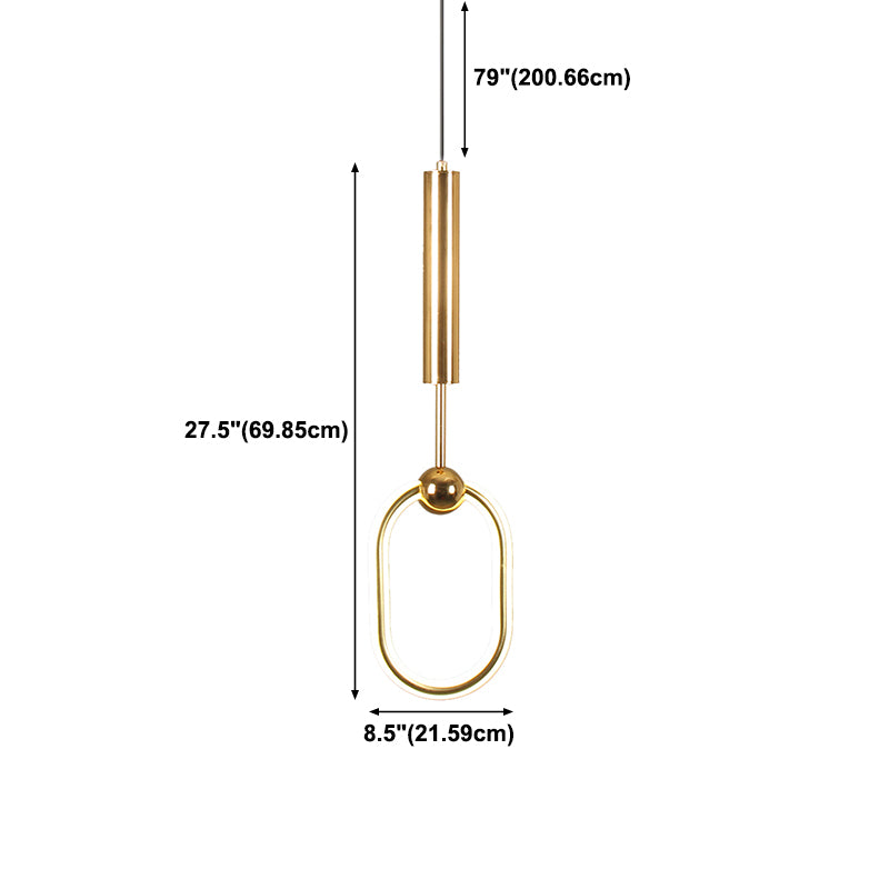 Zeitgenössischer Stil linearer Form Pendelleuchte Light Metal Einer Lichthängelampe in Gold