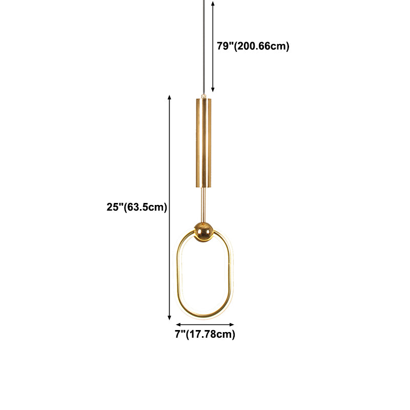 Zeitgenössischer Stil linearer Form Pendelleuchte Light Metal Einer Lichthängelampe in Gold