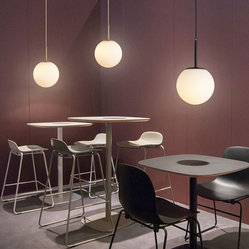 Moderner Stil Kugelform Pendelleuchte Glas 1 Licht Anhängerlampe für Wohnzimmer