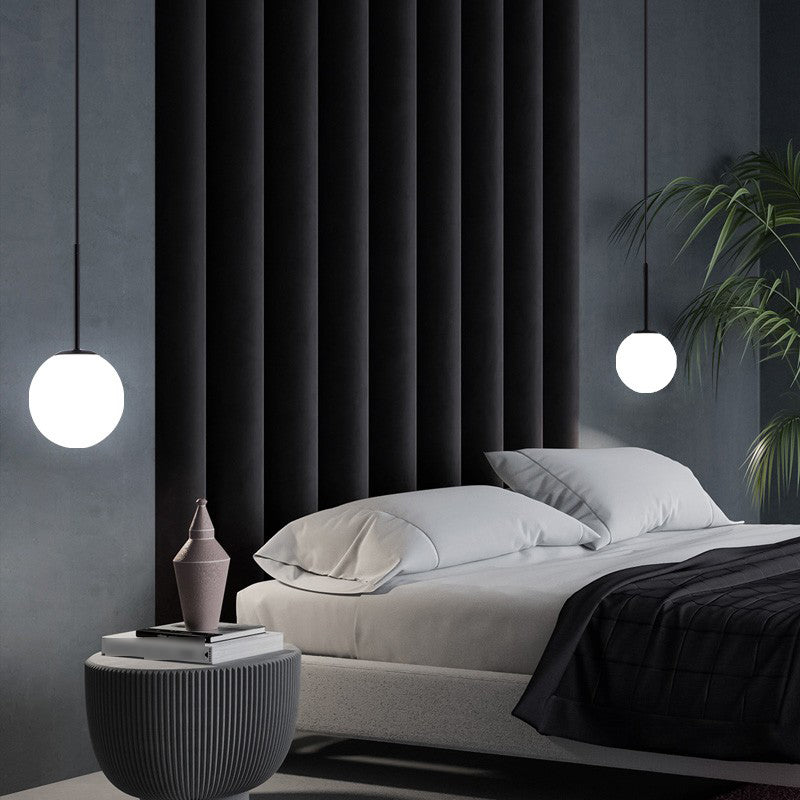 Moderner Stil Kugelform Pendelleuchte Glas 1 Licht Anhängerlampe für Wohnzimmer