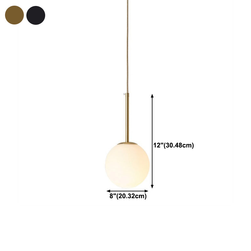 Moderner Stil Kugelform Pendelleuchte Glas 1 Licht Anhängerlampe für Wohnzimmer