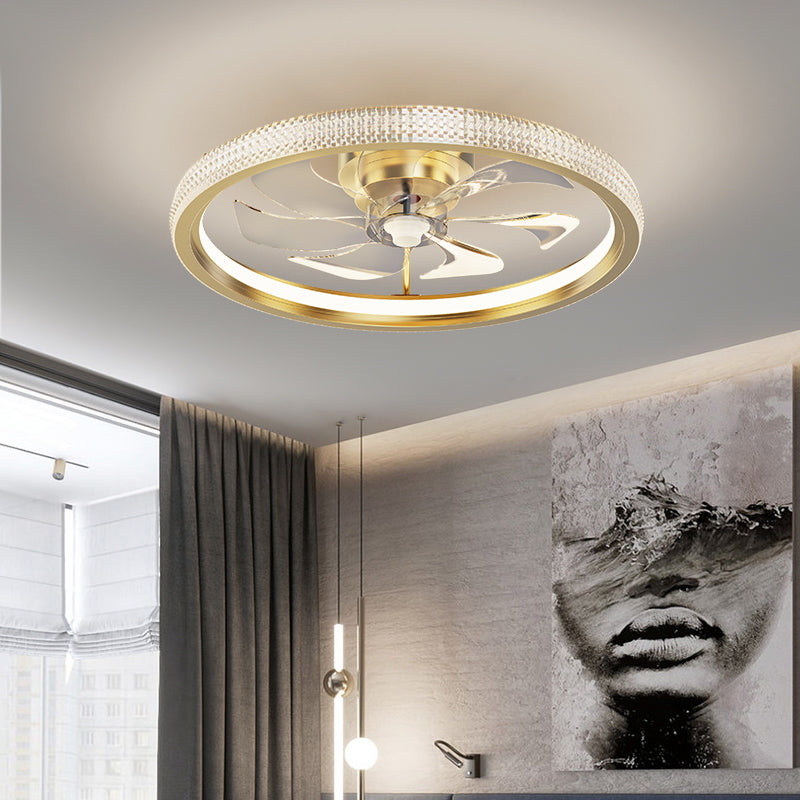Éclair de ventilateur de plafond de style moderne Éclairage de ventilateur de plafond en métal pour chambre à coucher
