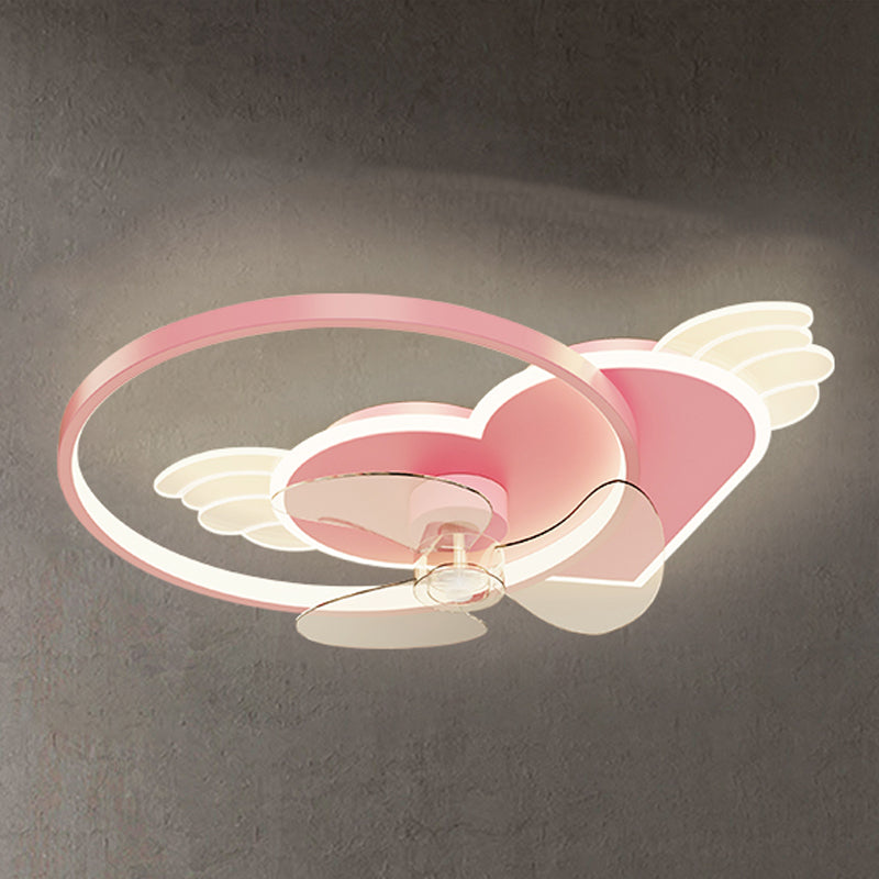 Éclair de ventilateur de plafond de style moderne Éclairage de ventilateur de plafond en métal pour chambre à coucher