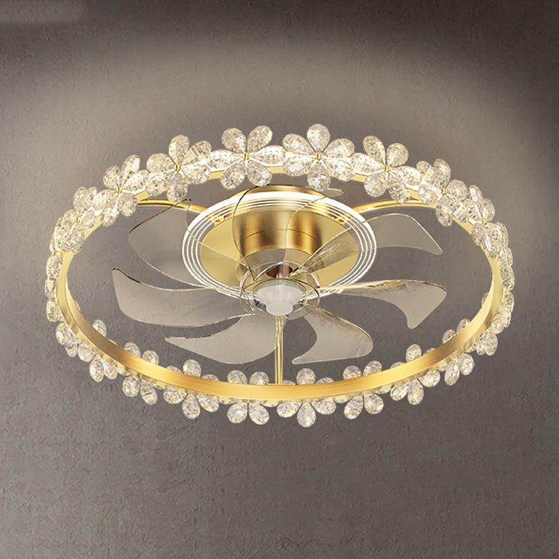 Éclair de ventilateur de plafond de style moderne Éclairage de ventilateur de plafond en métal pour chambre à coucher