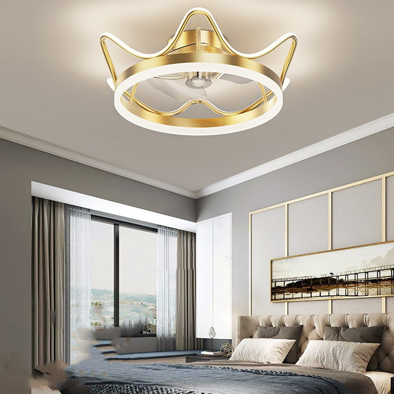 Éclair de ventilateur de plafond de style moderne Éclairage de ventilateur de plafond en métal pour chambre à coucher