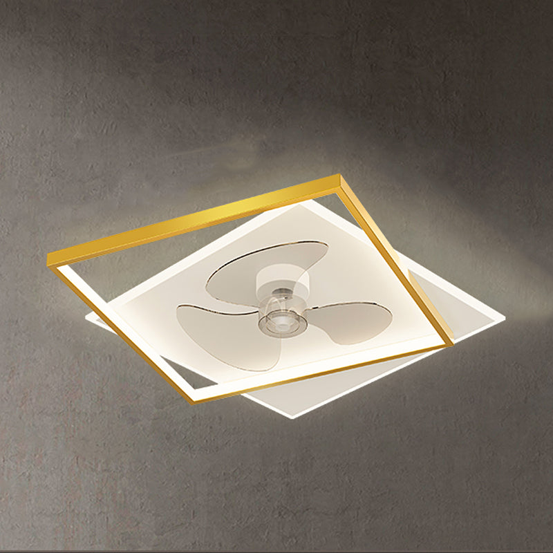 Éclair de ventilateur de plafond de style moderne Éclairage de ventilateur de plafond en métal pour chambre à coucher