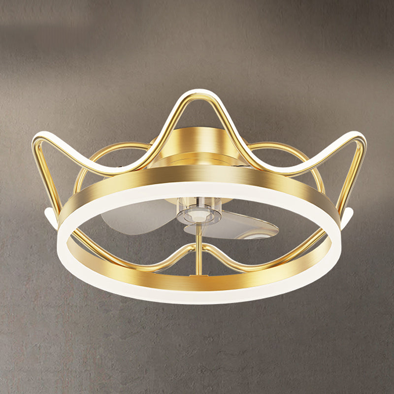 Éclair de ventilateur de plafond de style moderne Éclairage de ventilateur de plafond en métal pour chambre à coucher