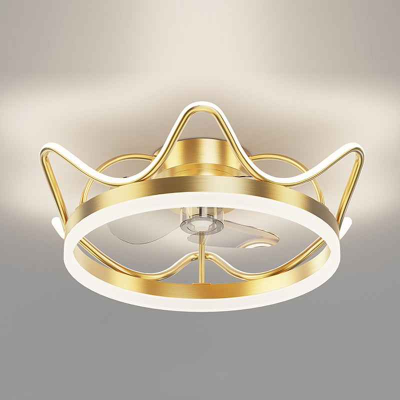 Éclair de ventilateur de plafond de style moderne Éclairage de ventilateur de plafond en métal pour chambre à coucher