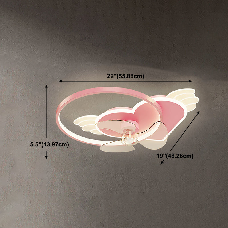 Éclair de ventilateur de plafond de style moderne Éclairage de ventilateur de plafond en métal pour chambre à coucher