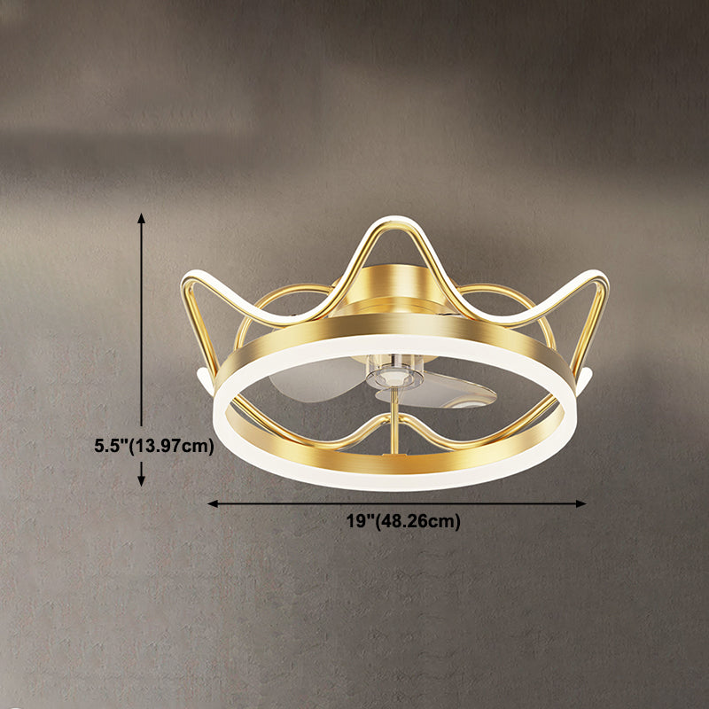 Éclair de ventilateur de plafond de style moderne Éclairage de ventilateur de plafond en métal pour chambre à coucher