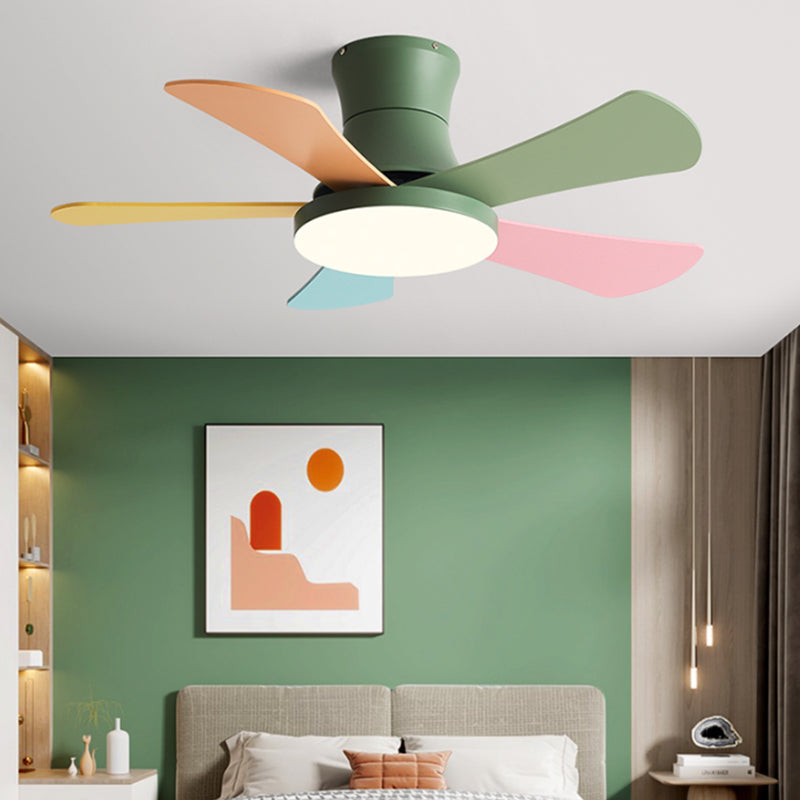 Éclairage de ventilateur de plafond de style moderne 1 Éclair de ventilateur de plafond léger avec bois pour chambre à coucher