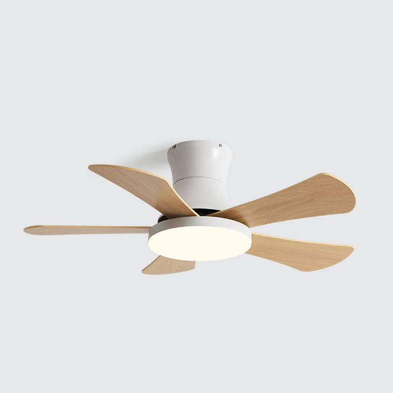 Ventilador de techo de estilo moderno Metal 1 Luz de ventilador de techo con madera para dormitorio