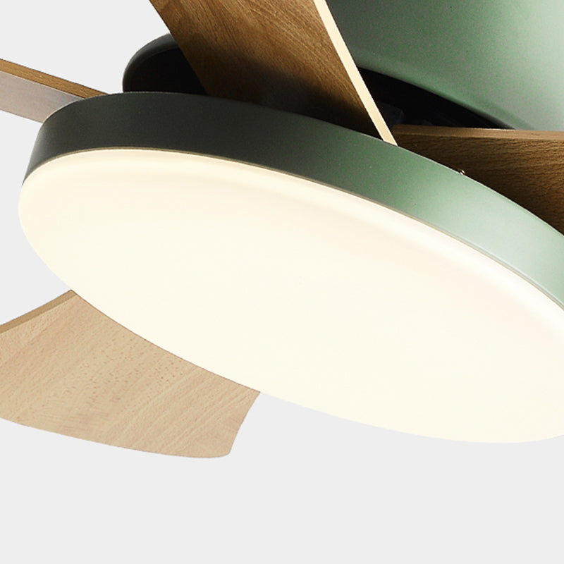 Éclairage de ventilateur de plafond de style moderne 1 Éclair de ventilateur de plafond léger avec bois pour chambre à coucher