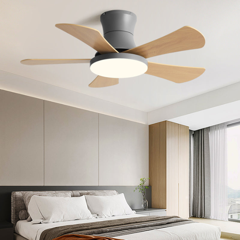 Éclairage de ventilateur de plafond de style moderne 1 Éclair de ventilateur de plafond léger avec bois pour chambre à coucher