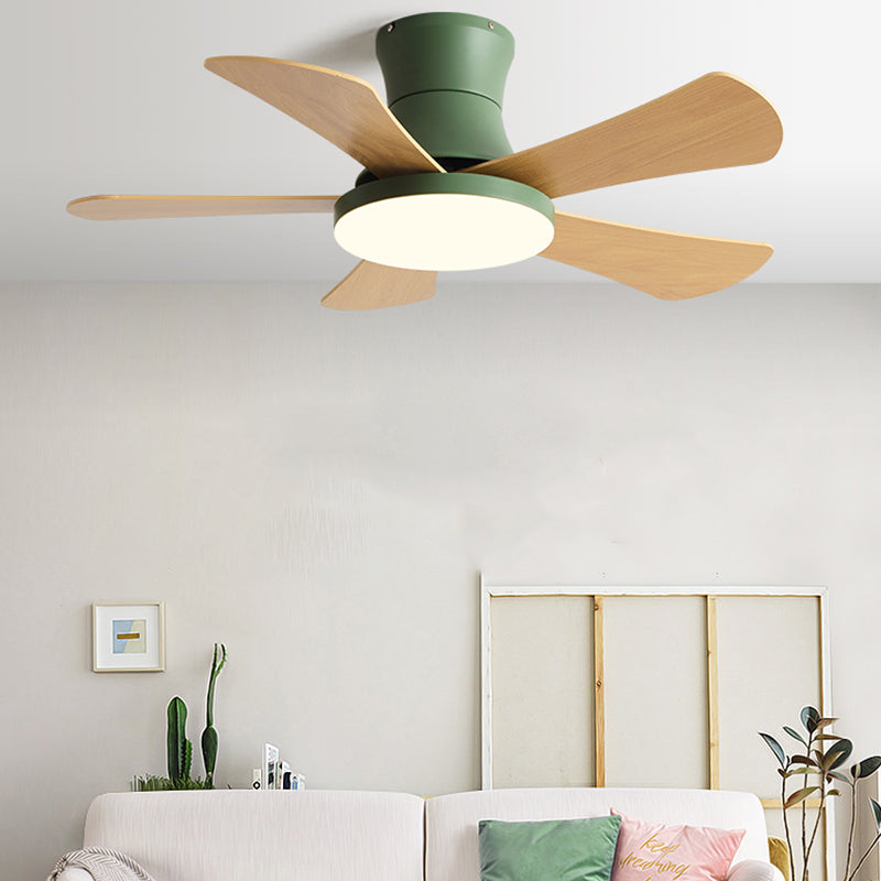 Éclairage de ventilateur de plafond de style moderne 1 Éclair de ventilateur de plafond léger avec bois pour chambre à coucher