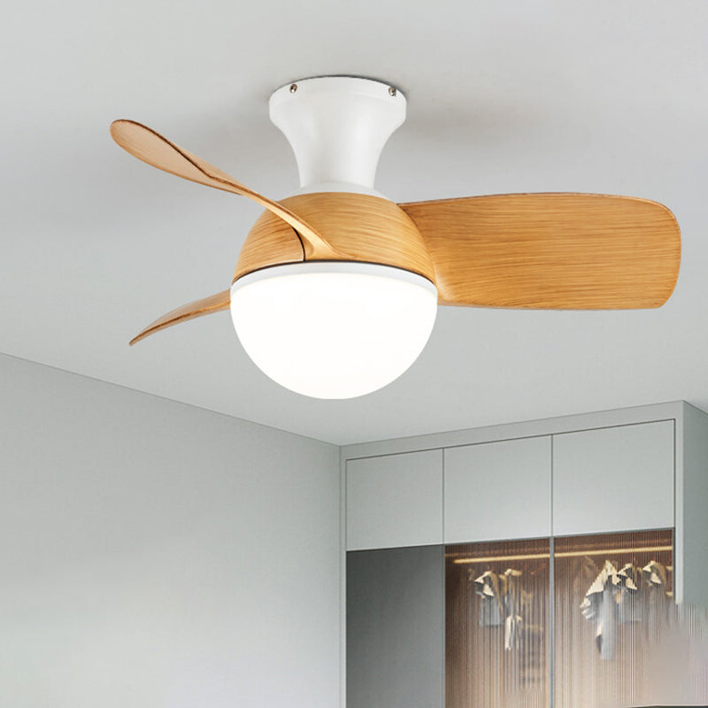 Ventilateur de plafond léger métal nordique LED Plafond monture à coucher pour chambre à coucher