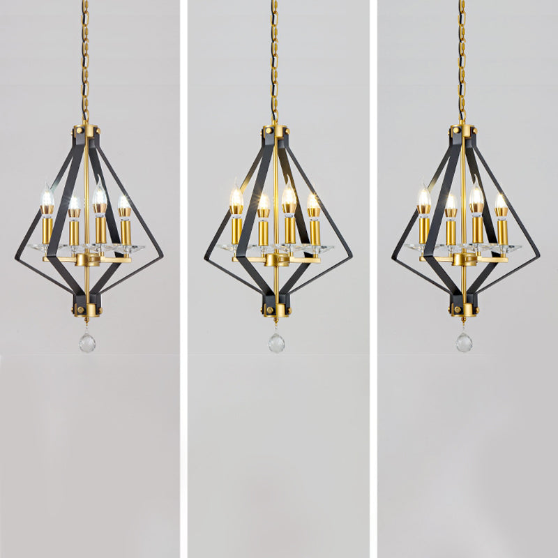 Geometric Chandelier Industrial Metal 4 Lights Chandelier Pendant for Dining Room