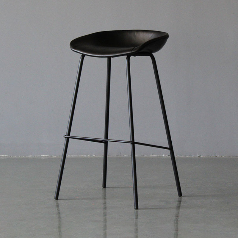 Modern Style Bar-stool PU Leather Counter Bar Stool with Metal Legs for Kitchen