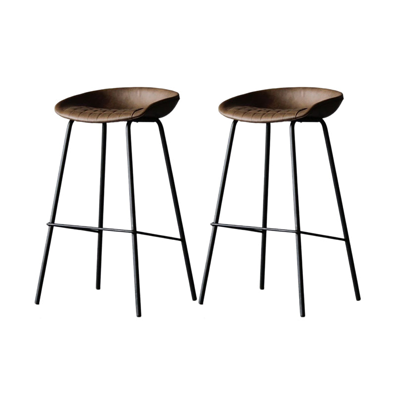 Modern Style Bar-stool PU Leather Counter Bar Stool with Metal Legs for Kitchen
