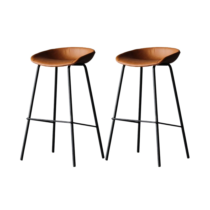 Modern Style Bar-stool PU Leather Counter Bar Stool with Metal Legs for Kitchen